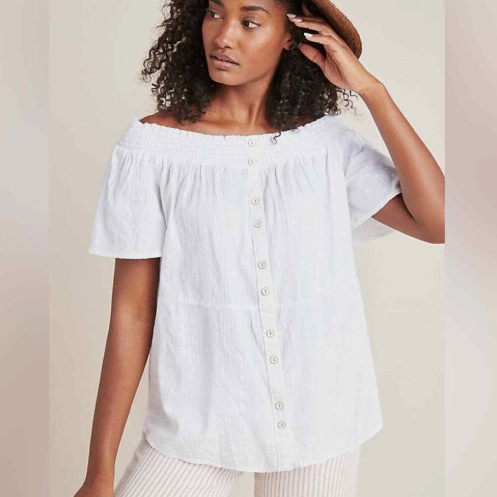 Anthropologie Lucille Off-The-Shoulder Blouse
